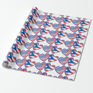Verenigde Staten en Puerto Rico Flag Heart Cadeaupapier