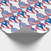 Verenigde Staten en Puerto Rico Flag Heart Cadeaupapier (Hoek)