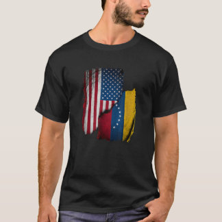 Verenigde Staten en Venezuela Flags Art T Shirt