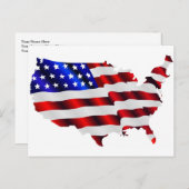 Verenigde Staten en vlag Briefkaart (Voorkant / Achterkant)