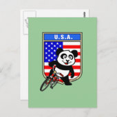 Verenigde Staten fietsen Panda Briefkaart (Voorkant / Achterkant)