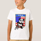 Verenigde Staten fietsen Panda T-shirt (Voorkant)