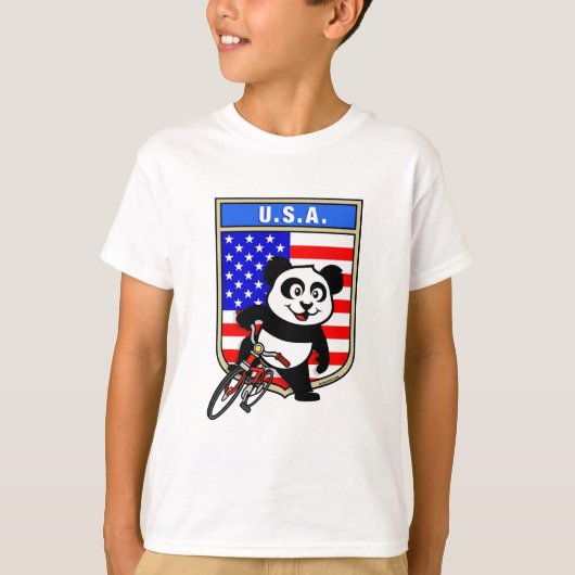 Verenigde Staten fietsen Panda T-shirt (Voorkant)