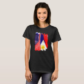 Verenigde Staten Filippijnen vlag Half - American  T-shirt (Voorkant volledig)