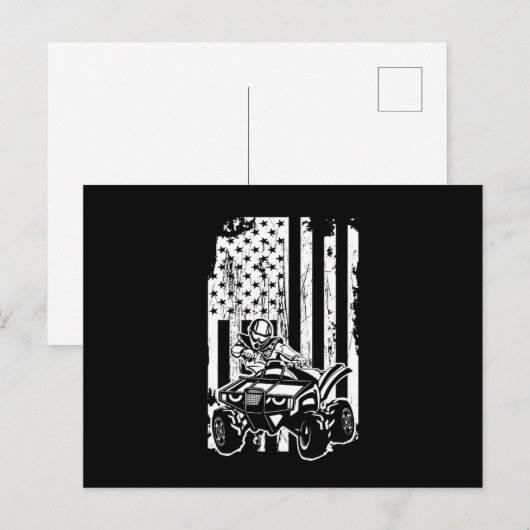 Verenigde Staten Flag Quad Racing ATV Rider Offroa Briefkaart