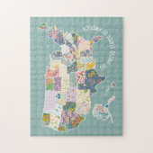 Verenigde Staten Floral Pattern Map Legpuzzel (Verticaal)