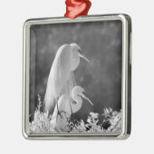 Verenigde Staten, Florida, Great Egret (Ardea alba Metalen Ornament (Links)