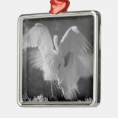 Verenigde Staten, Florida, Great Egret (Ardea alba Metalen Ornament (Links)