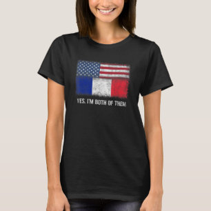 Verenigde Staten - Frankrijk - Amerikaanse vlag -  T-shirt