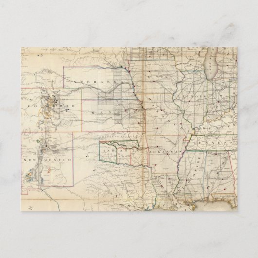Verenigde Staten, gebieden Briefkaart (Voorkant)