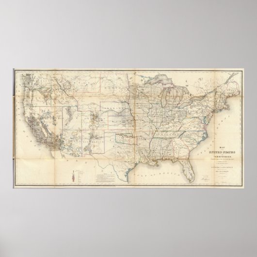 Verenigde Staten, gebieden Poster (Voorkant)