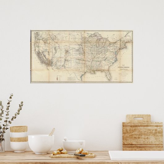 Verenigde Staten, gebieden Poster (Keuken)