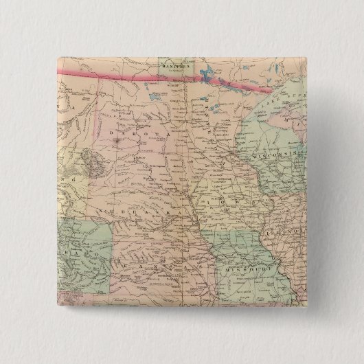 Verenigde Staten, gebieden Vierkante Button 5,1 Cm (Voorkant)