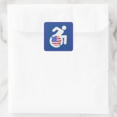 Verenigde Staten Gehandicapten Vierkante Sticker (Tas)