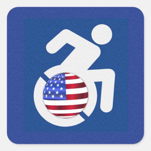 Verenigde Staten Gehandicapten Vierkante Sticker (Voorkant)