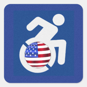 Verenigde Staten Gehandicapten Vierkante Sticker