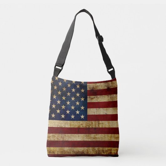 Verenigde Staten/gekruiste vlag Suede Wristlet Crossbody Tas (Voorkant)