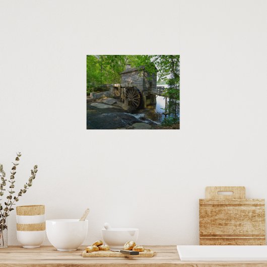 Verenigde Staten, Georgië, Steenberg, Watermolen i Poster (Keuken)