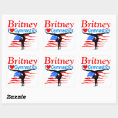 VERENIGDE STATEN GEPERSONALISEERDE GYMNASTIEK STIC VIERKANTE STICKER (Vel)