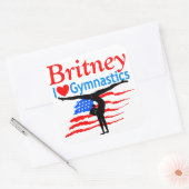 VERENIGDE STATEN GEPERSONALISEERDE GYMNASTIEK STIC VIERKANTE STICKER (Envelop)