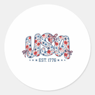Verenigde Staten Gesticht 1776 Coquette Strik 4 Ju Ronde Sticker
