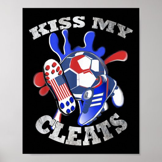 Verenigde Staten Grappige Quote & Voetbal Graf Poster (Voorkant)