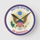 Verenigde Staten Great Seal Circle Shape Ronde Klok (Voorkant)