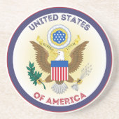 Verenigde Staten Great Seal Circle Shape Zandsteen Onderzetter (Voorkant)