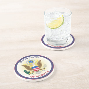 Verenigde Staten Great Seal Circle Shape Zandsteen Onderzetter