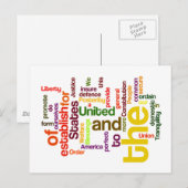 Verenigde Staten Grondwet Preamble Word Cloud Briefkaart (Voorkant / Achterkant)