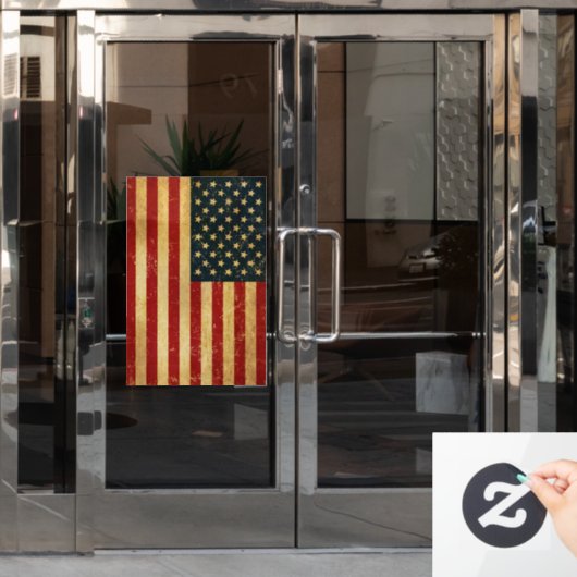 Verenigde Staten  Grunge Flag Raamsticker (Kantoordeur)