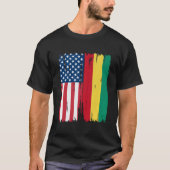 Verenigde Staten Guinee Half Amerikaanse vlag Root T-shirt (Voorkant)