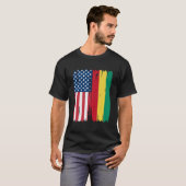 Verenigde Staten Guinee Half Amerikaanse vlag Root T-shirt (Voorkant volledig)
