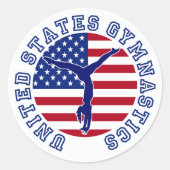 Verenigde Staten Gymnastiek Ronde Sticker (Voorkant)
