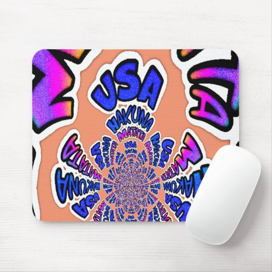 Verenigde Staten: Hakuna Matata Blue tekst grafisc Muismat (Met muis)