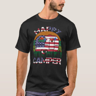  Verenigde Staten Happy Camper Amerikaanse vlag Pa T-shirt