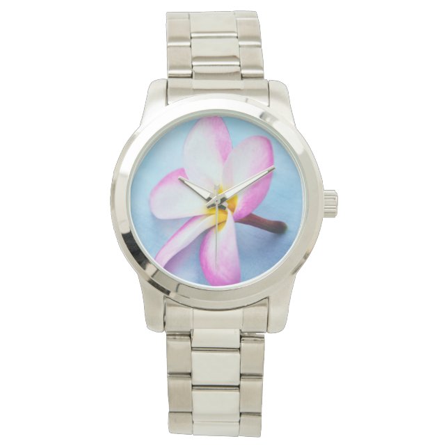 Verenigde Staten, Hawaii, Oahu, Plumeria bloemen i Horloge (Voorkant)