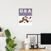 Verenigde Staten hockeygoalie Poster (Thuiskantoor)