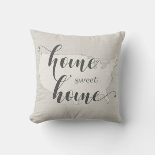 Verenigde Staten - Home Sweet Home Burlap-look Kussen