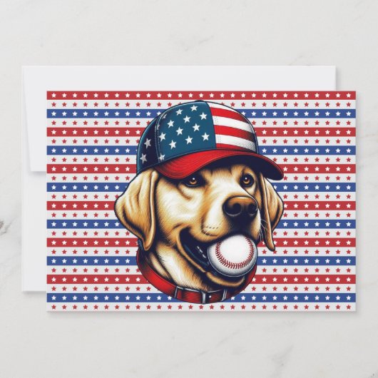 , Verenigde Staten honkbal Labrador Feestdagenkaart (Voorkant)