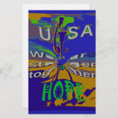 Verenigde Staten Hoop samen sterker Briefpapier (Voorkant / Achterkant)