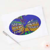 Verenigde Staten Hoop samen sterker Ovale Sticker (Envelop)