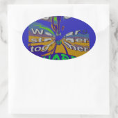 Verenigde Staten Hoop samen sterker Ovale Sticker (Tas)