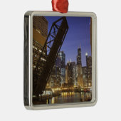 Verenigde Staten, Illinois, Chicago, Chicago River Metalen Ornament (Rechts)