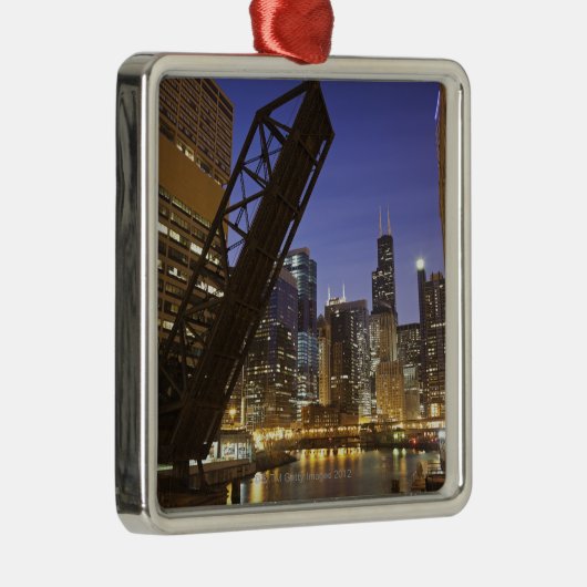 Verenigde Staten, Illinois, Chicago, Chicago River Metalen Ornament (Rechts)