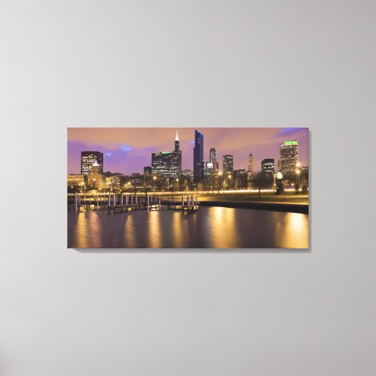 Verenigde Staten, Illinois, Chicago, City skyline  Canvas Afdruk (Voorkant)