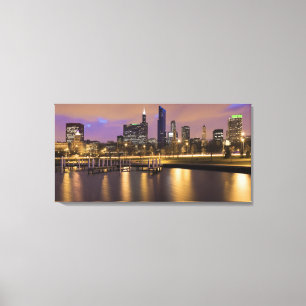 Verenigde Staten, Illinois, Chicago, City skyline  Canvas Afdruk