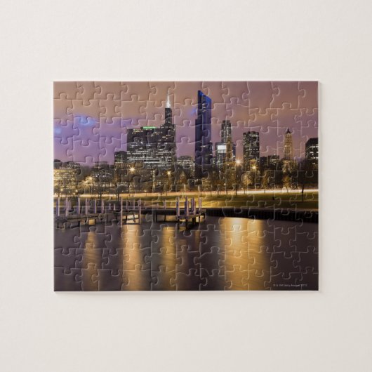 Verenigde Staten, Illinois, Chicago, City skyline Legpuzzel (Horizontaal)