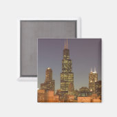 Verenigde Staten, Illinois, Chicago: City Skyline  Magneet (Voorkant / Achterkant)