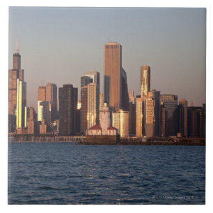 Verenigde Staten, Illinois, Chicago, City skyline  Tegeltje